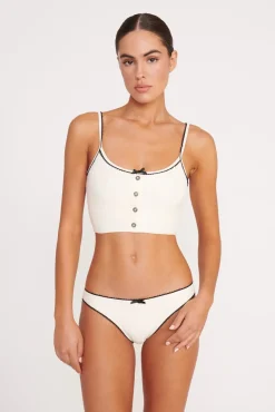 ABBY SWIM TOP  IVORY BLACK