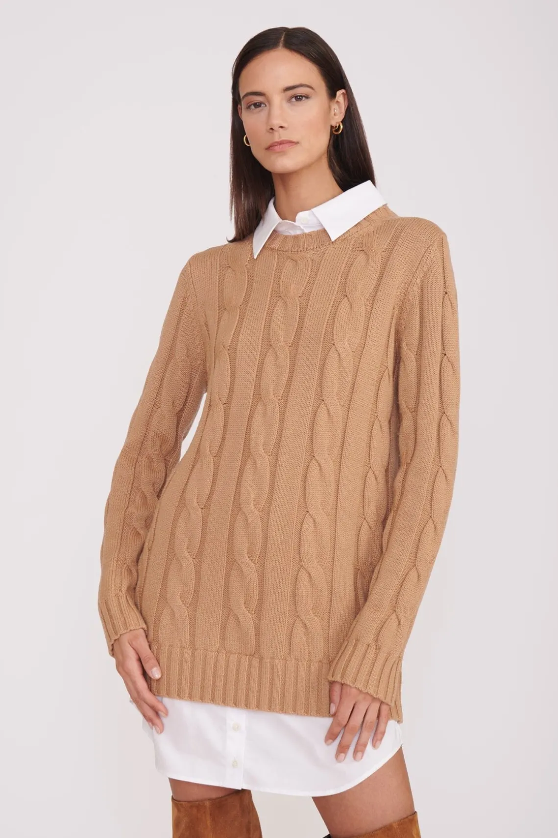 ALDRIN DRESS CAMEL WHITE