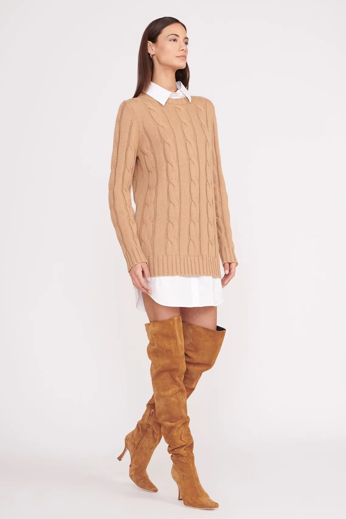 ALDRIN DRESS CAMEL WHITE