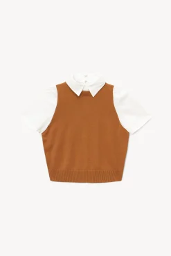ARYA TOP  TAN WHITE