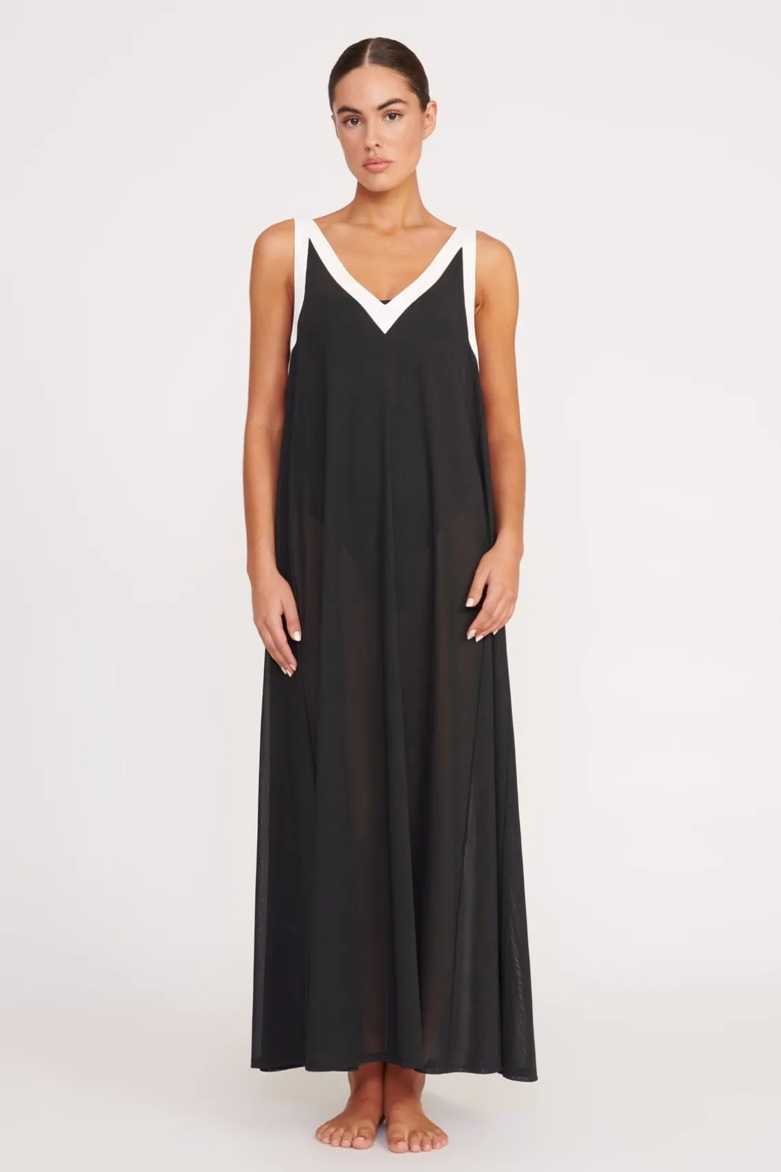 AVELINE COVERUP DRESS BLACK WHITE
