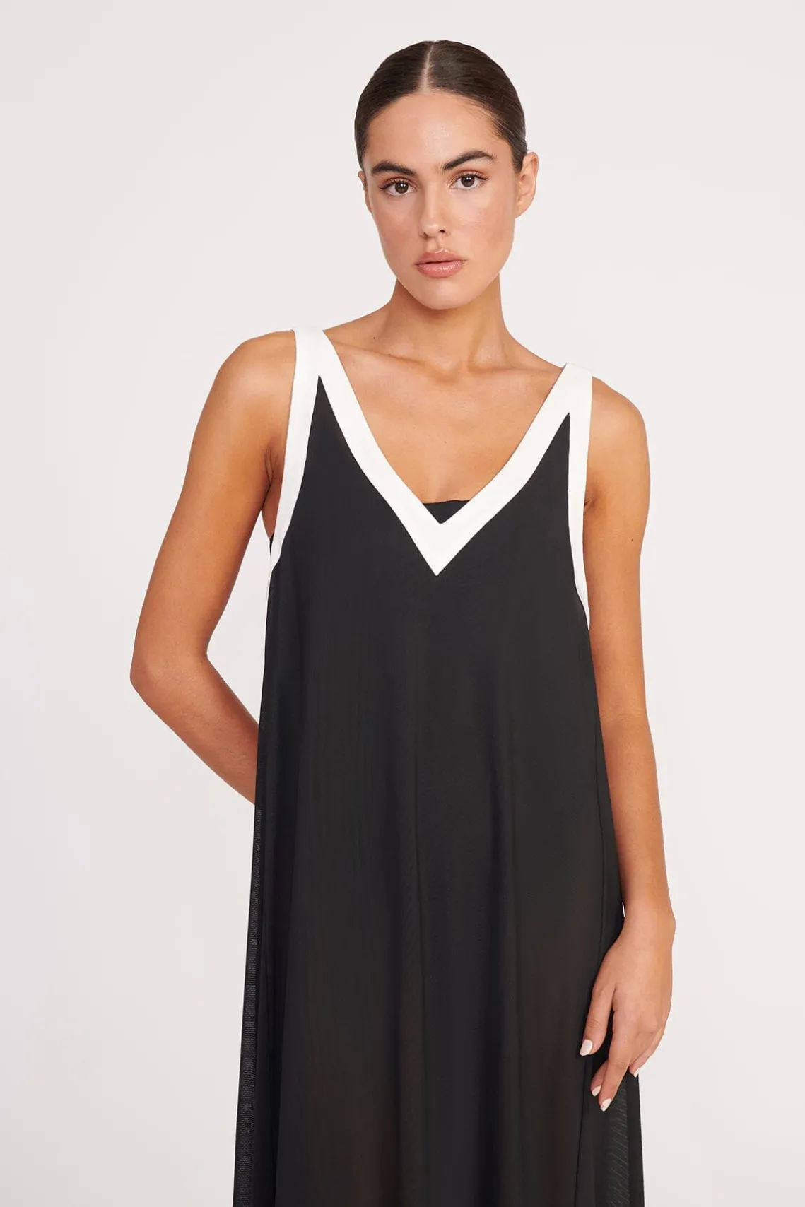 AVELINE COVERUP DRESS BLACK WHITE