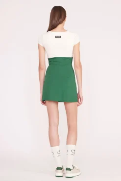 BACKSPIN DRESS COURT GREEN IVORY