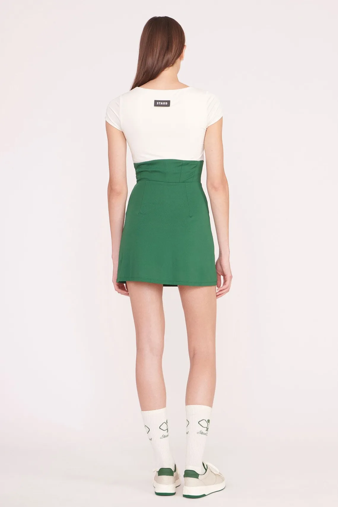 BACKSPIN DRESS COURT GREEN IVORY