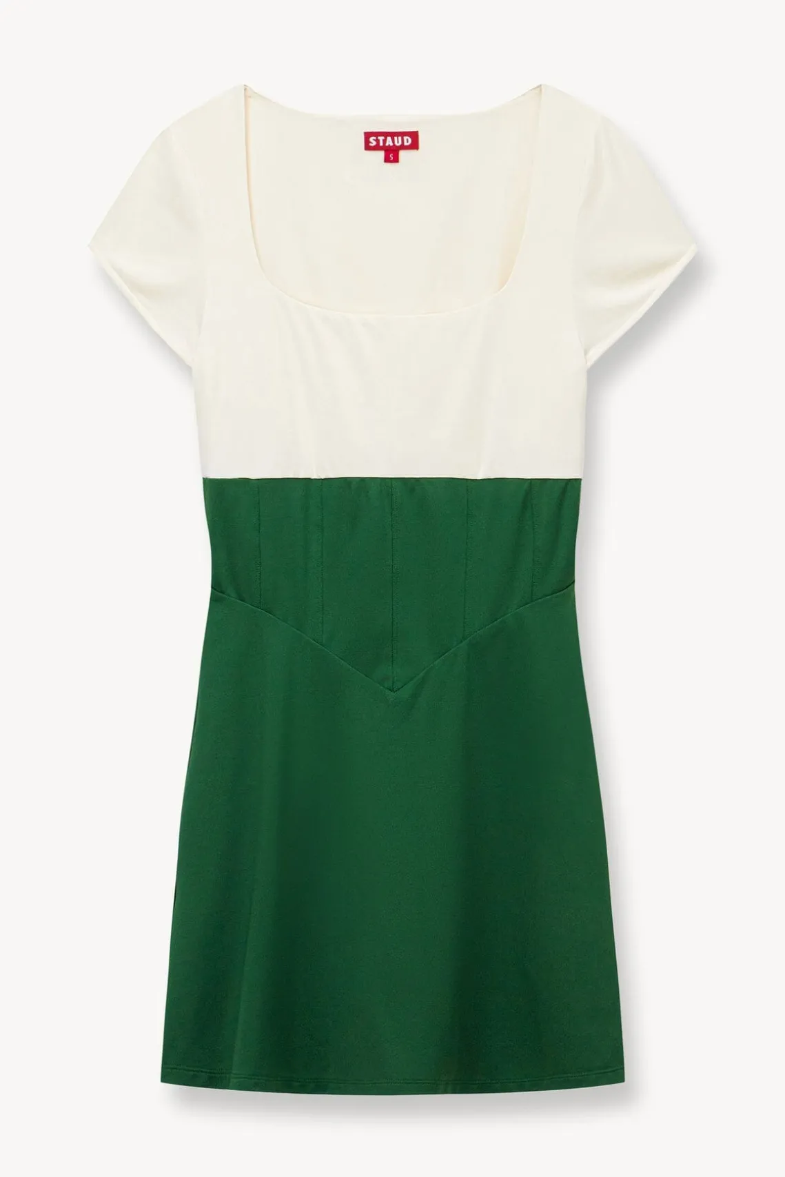 BACKSPIN DRESS COURT GREEN IVORY