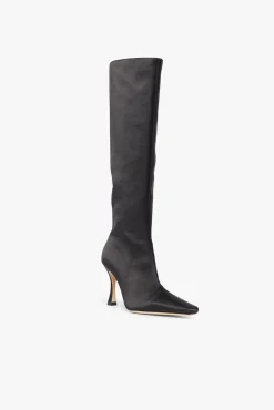 CAMI BOOT  BLACK SATIN