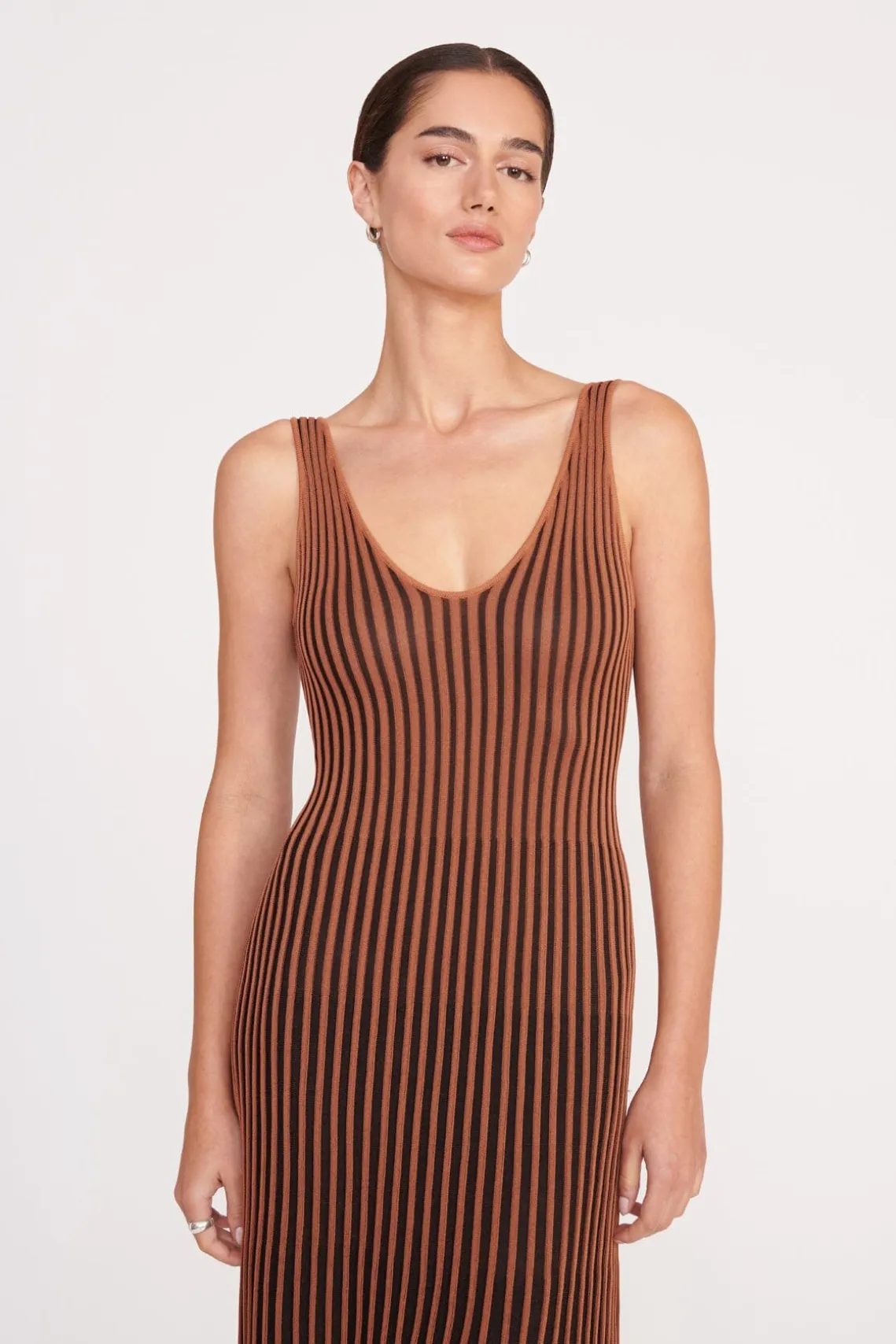 CLARETTA DRESS TAN BLACK