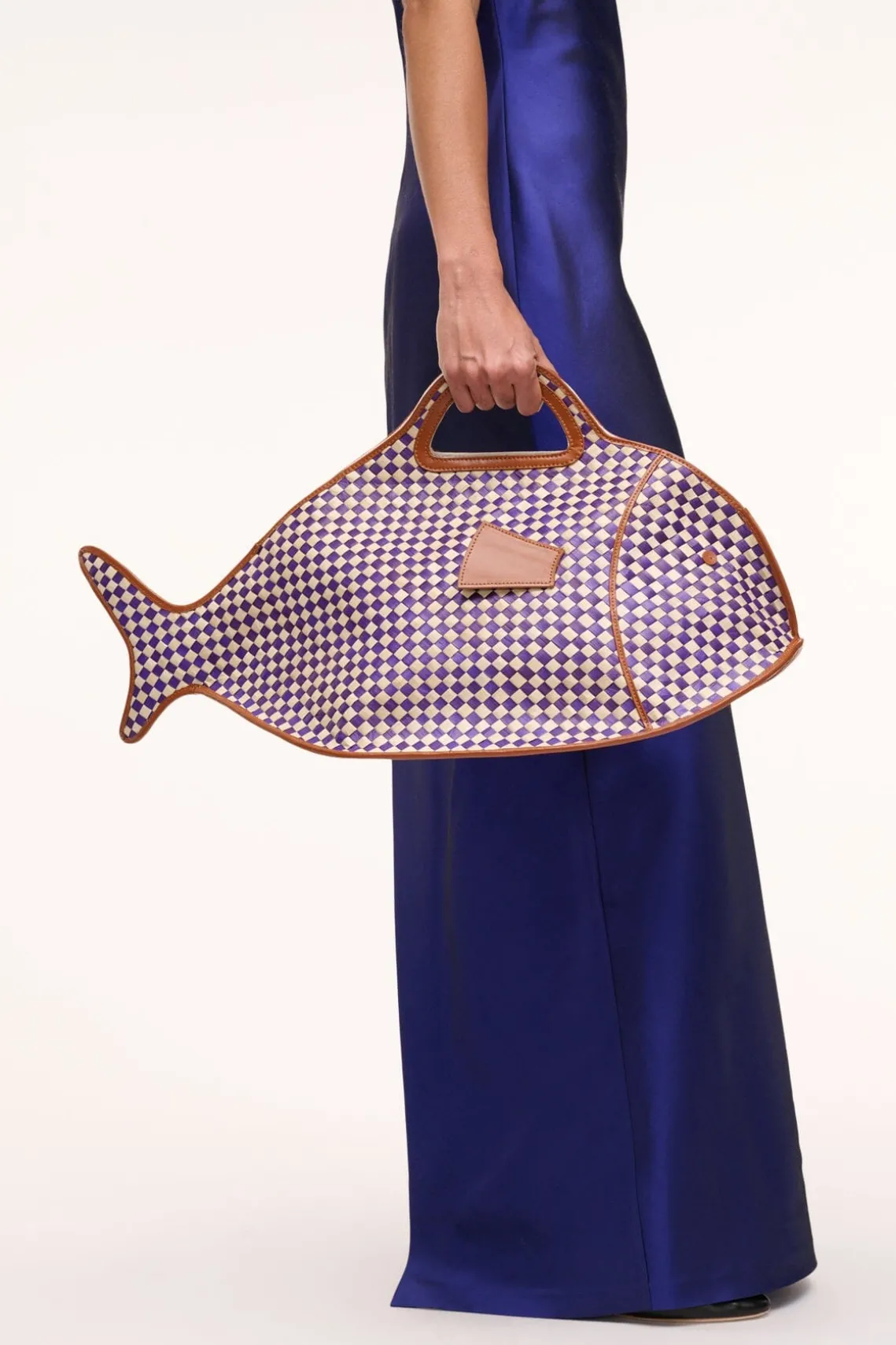CLEO FISH BASKET TOTE COCONUT CHECK