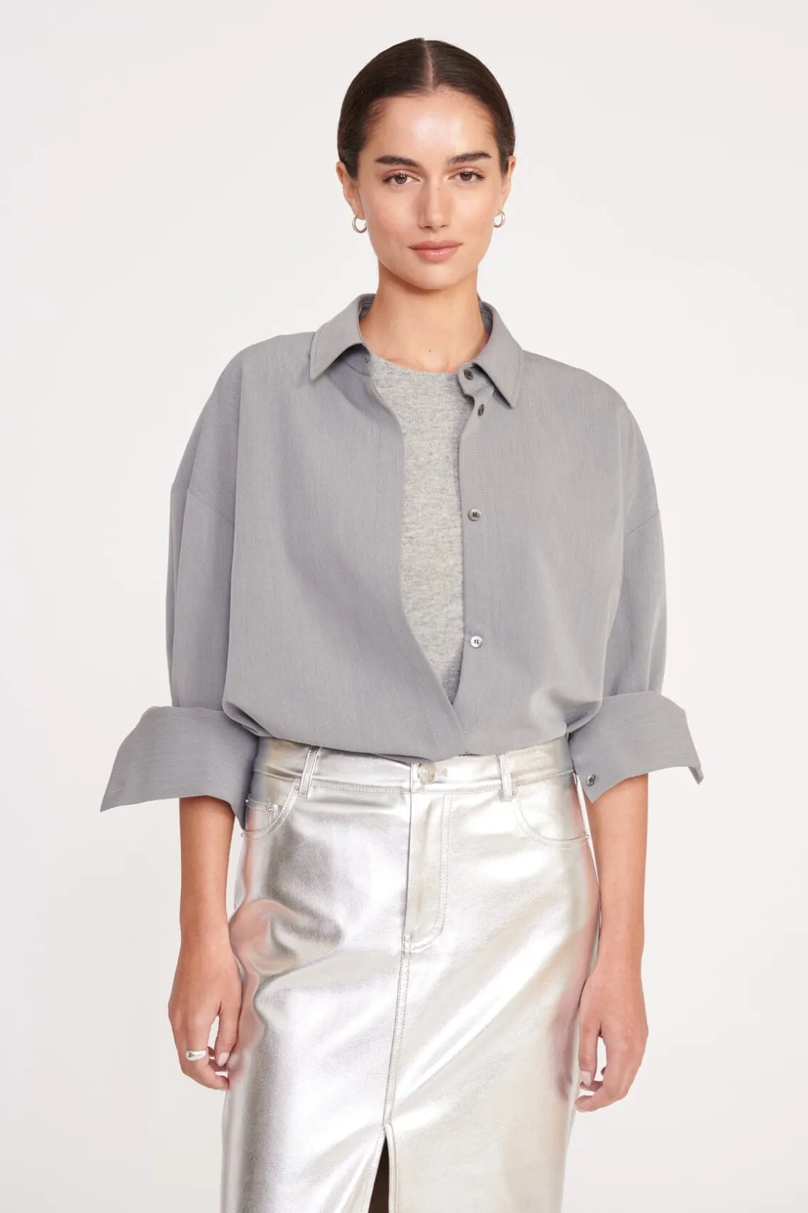 COLTON SHIRT HEATHER GREY SUITING