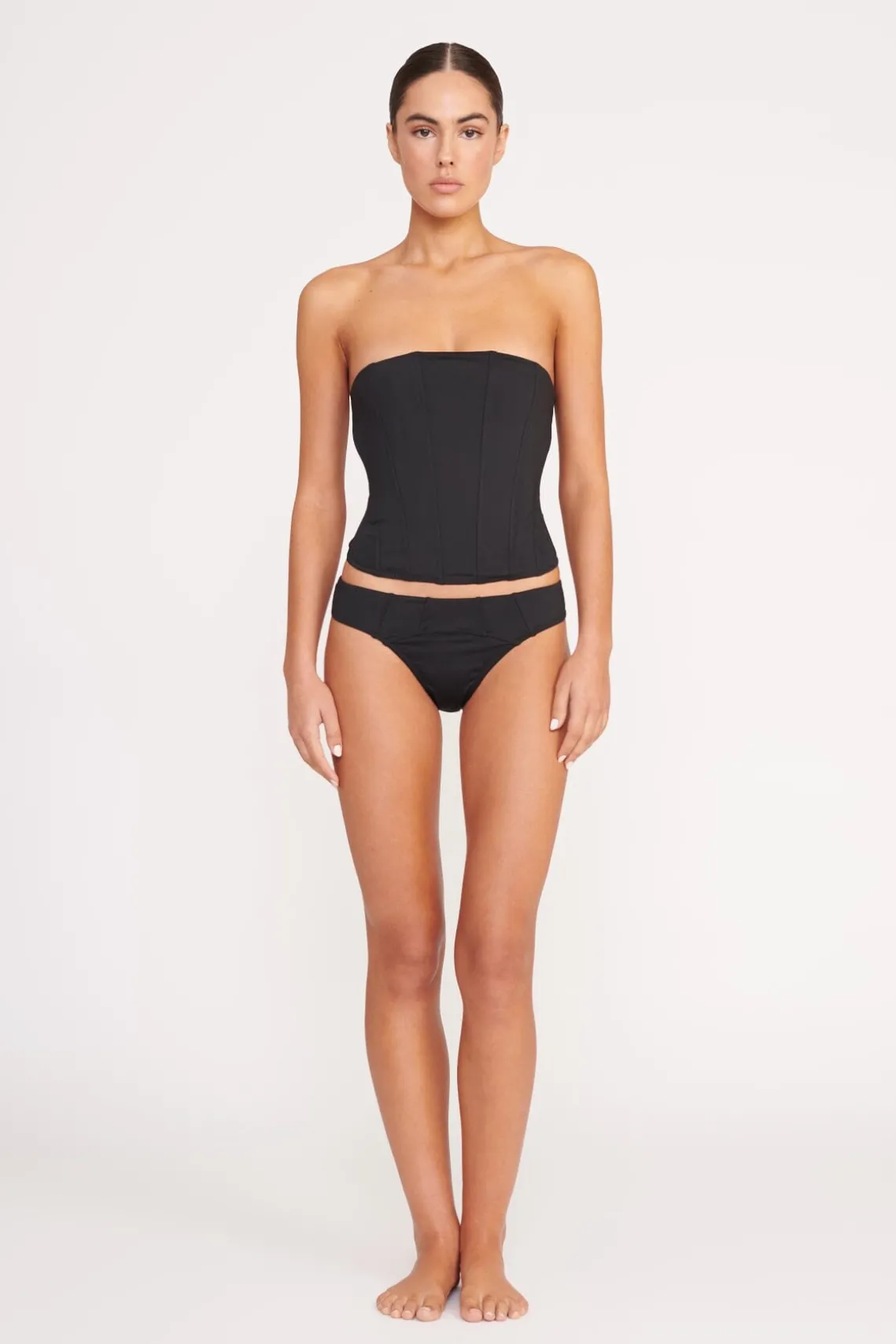CORSAGE BIKINI BOTTOM BLACK