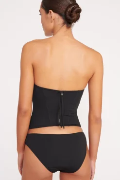 CORSAGE BIKINI BOTTOM BLACK