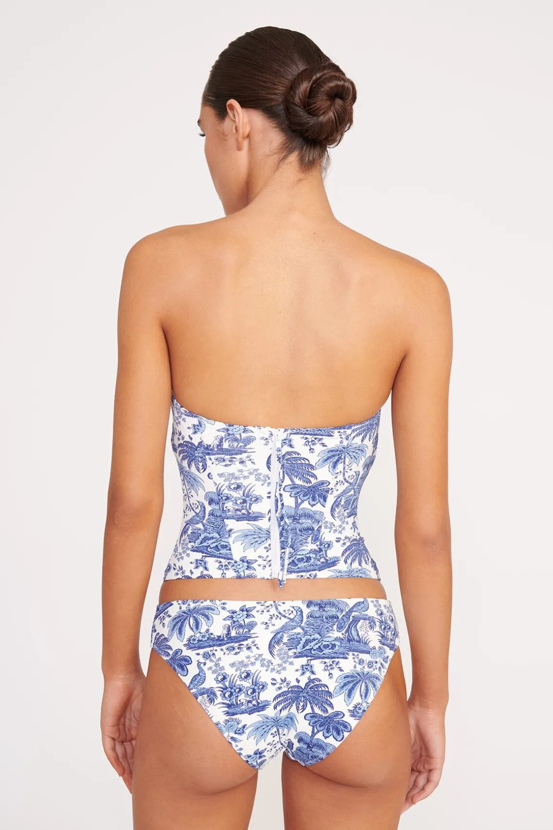 CORSAGE BIKINI BOTTOM BLUE TOILE