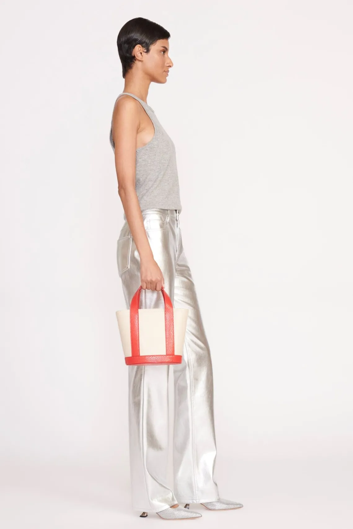 CUSTOM MONOGRAM ALLORA MINI TOTE CREAM RED ROSE