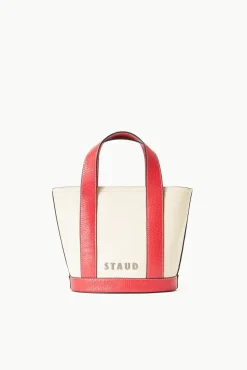 CUSTOM MONOGRAM ALLORA MINI TOTE CREAM RED ROSE