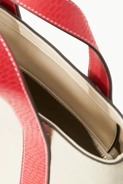 CUSTOM MONOGRAM ALLORA MINI TOTE CREAM RED ROSE