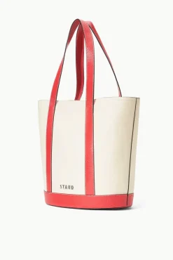 CUSTOM MONOGRAM ALLORA TOTE CREAM RED ROSE