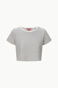 DEAN T-SHIRT IVORY MICRO STRIPE