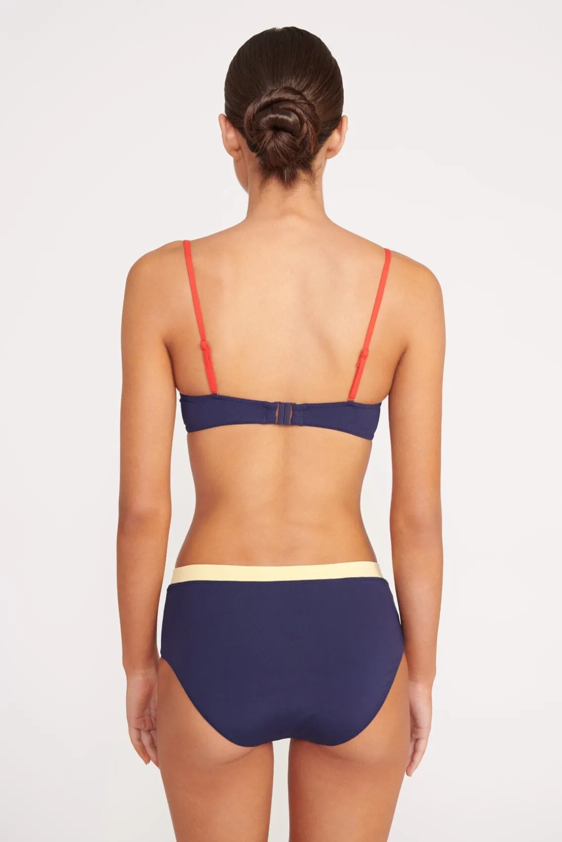DEVON HIGH RISE BIKINI BOTTOM NAVY COLORBLOCK
