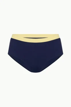 DEVON HIGH RISE BIKINI BOTTOM NAVY COLORBLOCK