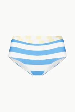 DEVON HIGH RISE BIKINI BOTTOM BUTTERCUP SEASHORE STRIPE
