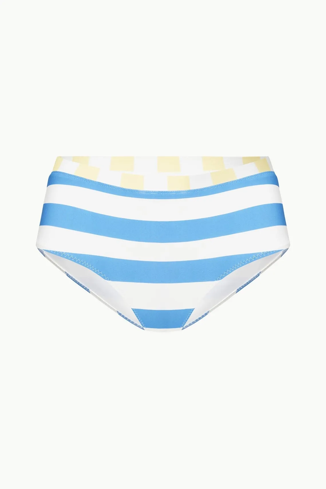 DEVON HIGH RISE BIKINI BOTTOM BUTTERCUP SEASHORE STRIPE