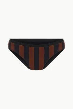 GEMMA BIKINI BOTTOM BLACK TAN SEASHORE STRIPE