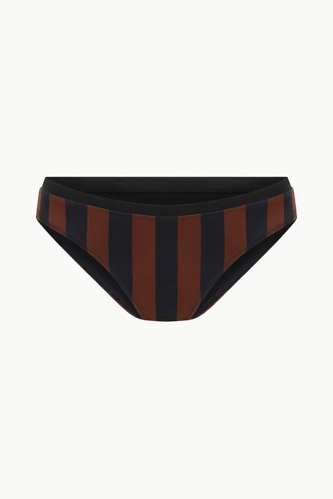 GEMMA BIKINI BOTTOM BLACK TAN SEASHORE STRIPE