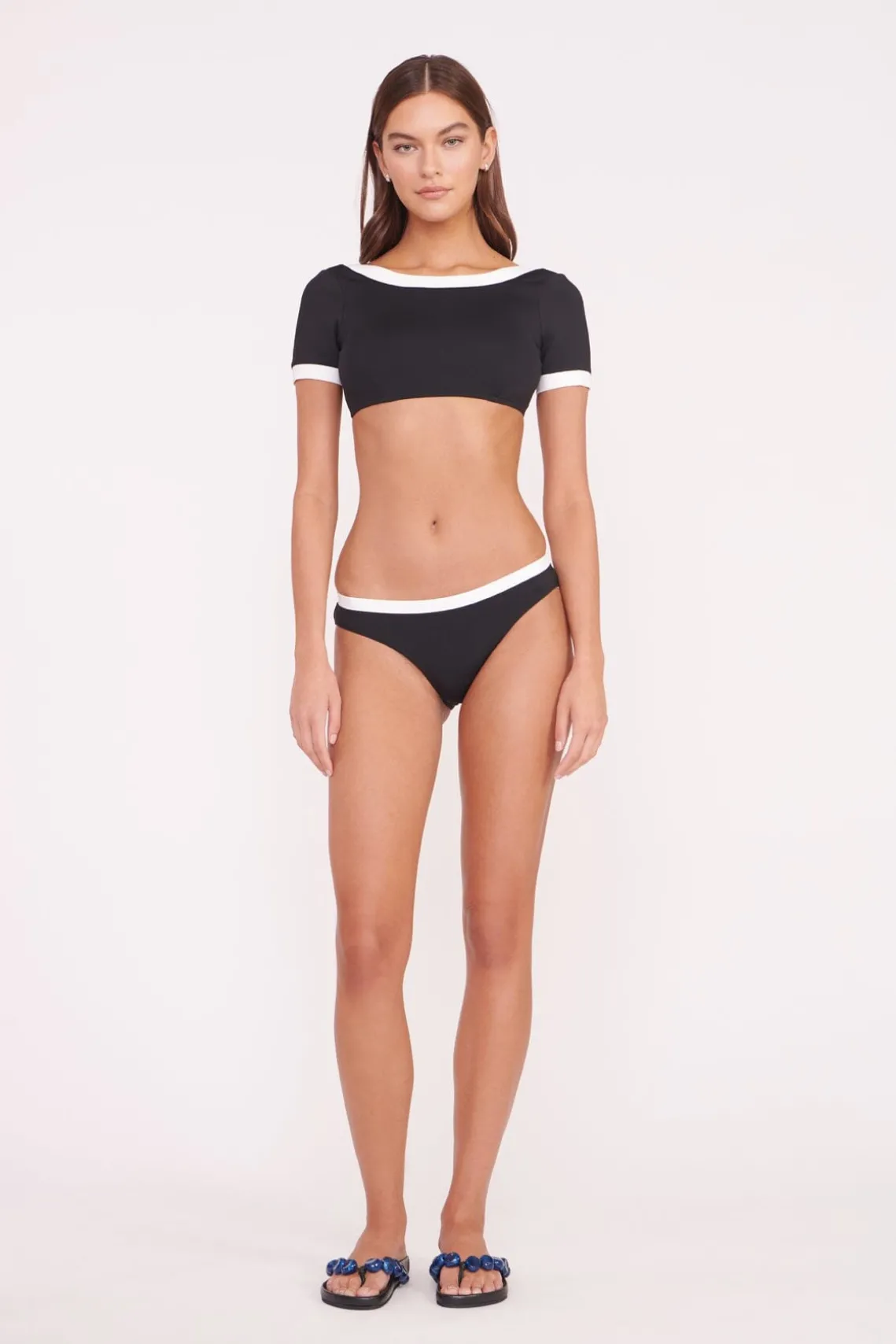 GEMMA BIKINI BOTTOM BLACK WHITE