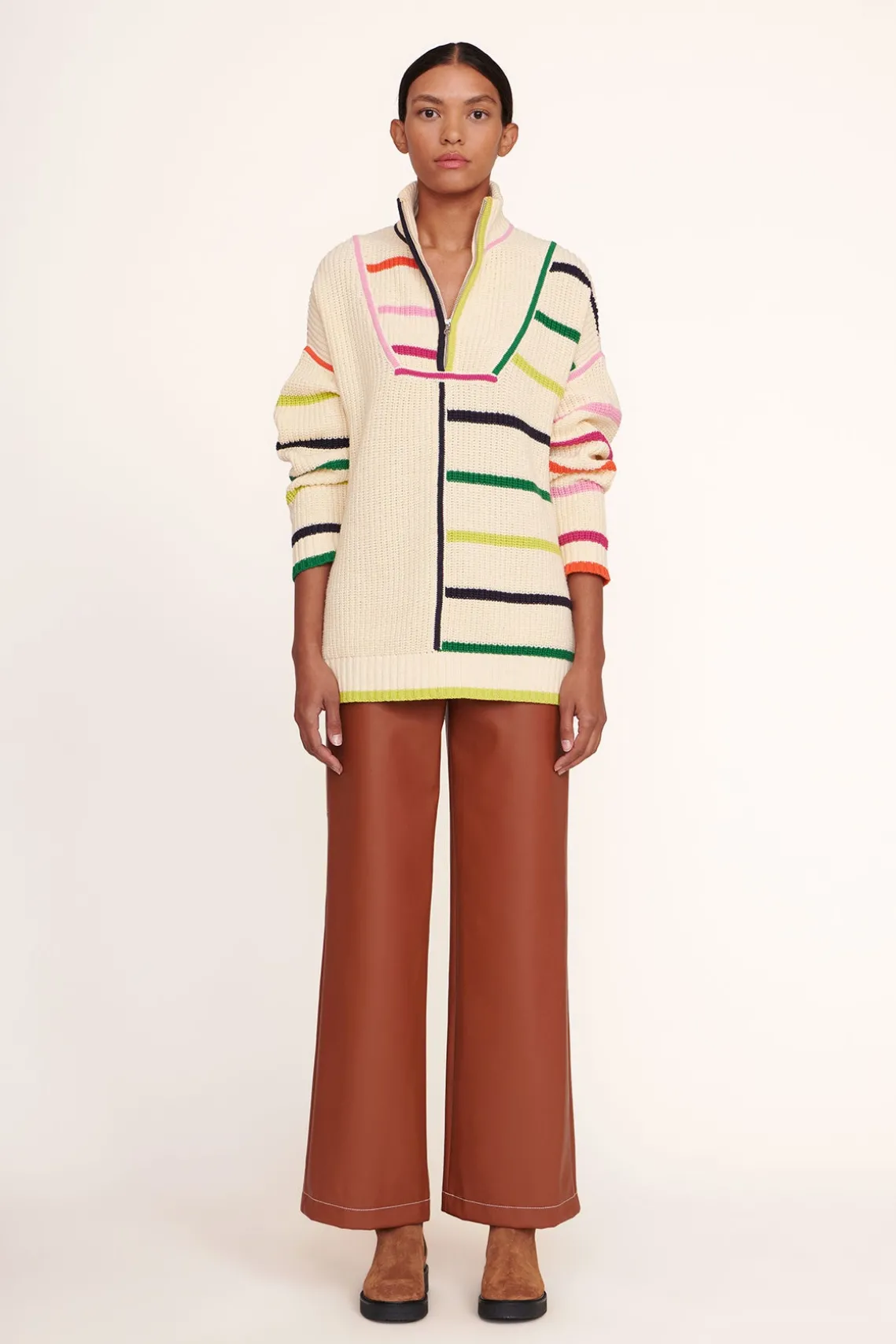 HAMPTON SWEATER CREME RAINBOW MULTI