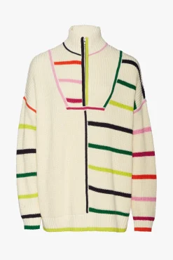 HAMPTON SWEATER CREME RAINBOW MULTI