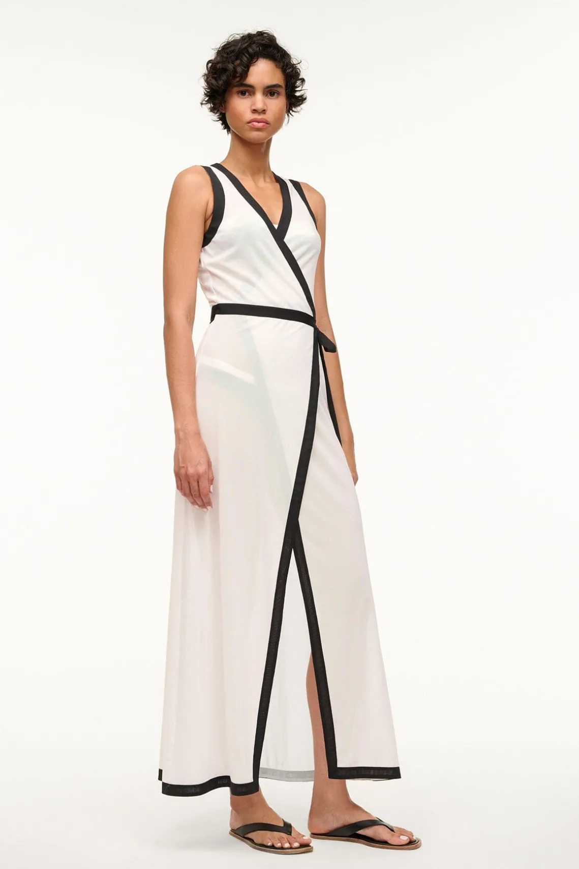 ISCHIA COVERUP DRESS WHITE BLACK