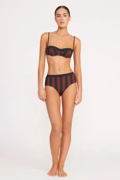 JO BALCONETTE BIKINI TOP  BLACK TAN SEASHORE STRIPE