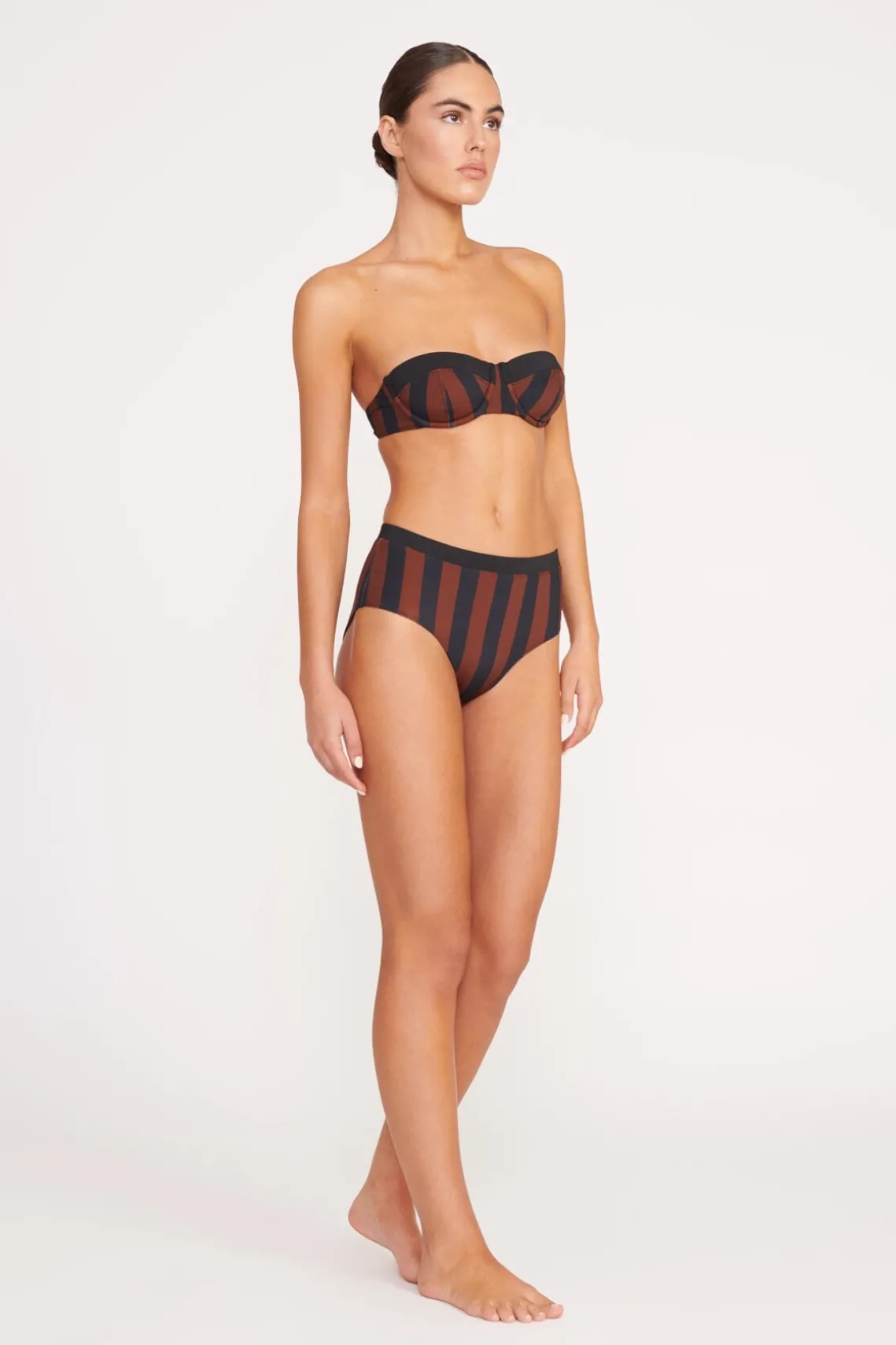 JO BALCONETTE BIKINI TOP BLACK TAN SEASHORE STRIPE