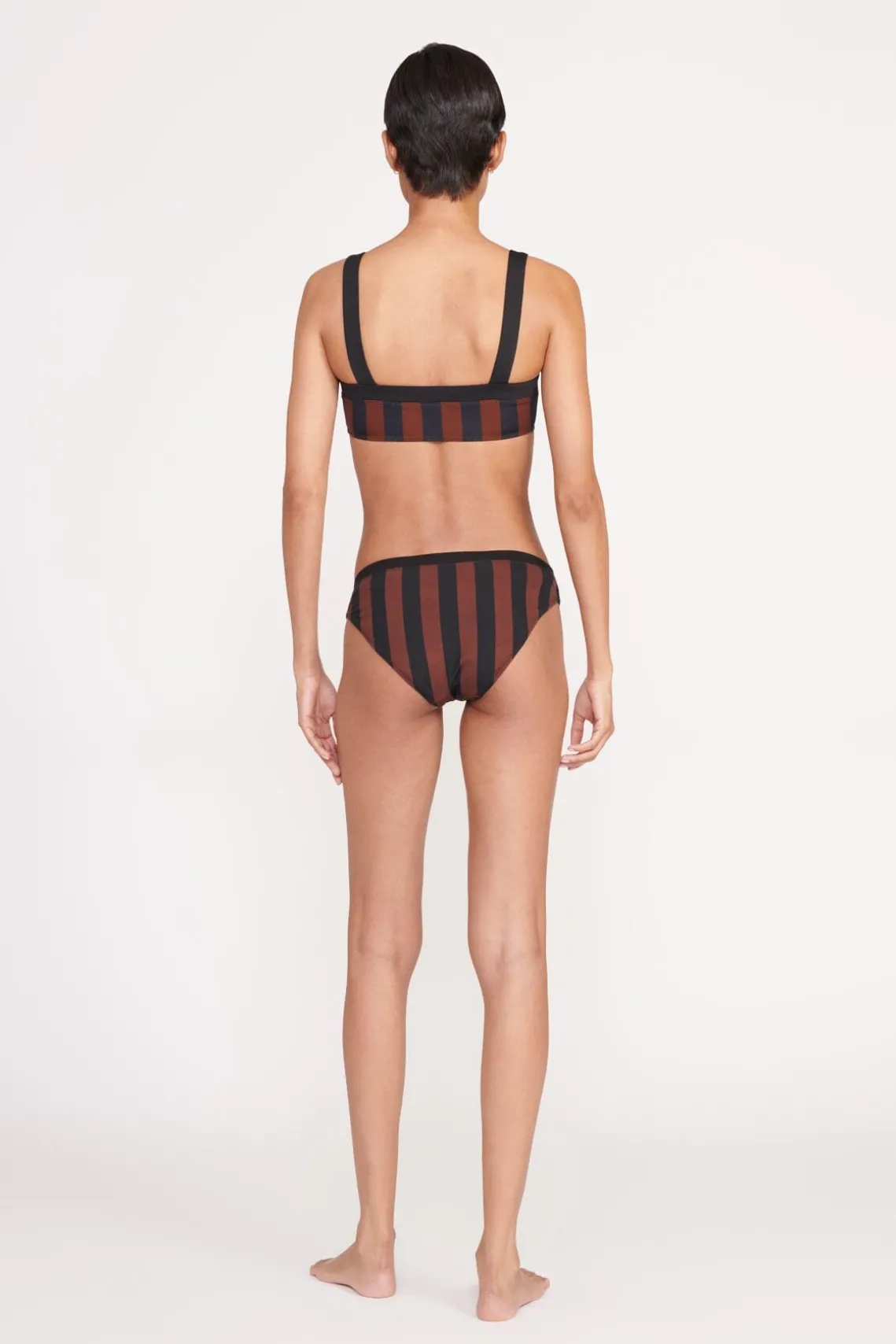 LIV BIKINI TOP BLACK TAN SEASHORE STRIPE