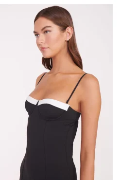 MAEVE SWIM DRESS BLACK WHITE