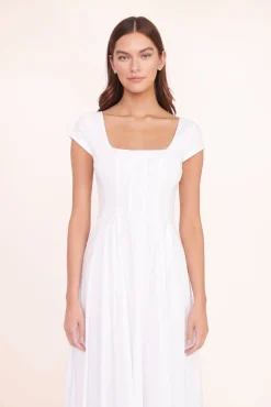 MAXI SHORT SLEEVE WELLS DRESS WHITE