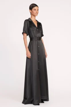 MILLIE DRESS BLACK SATIN