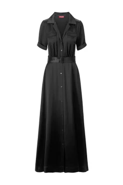 MILLIE DRESS BLACK SATIN