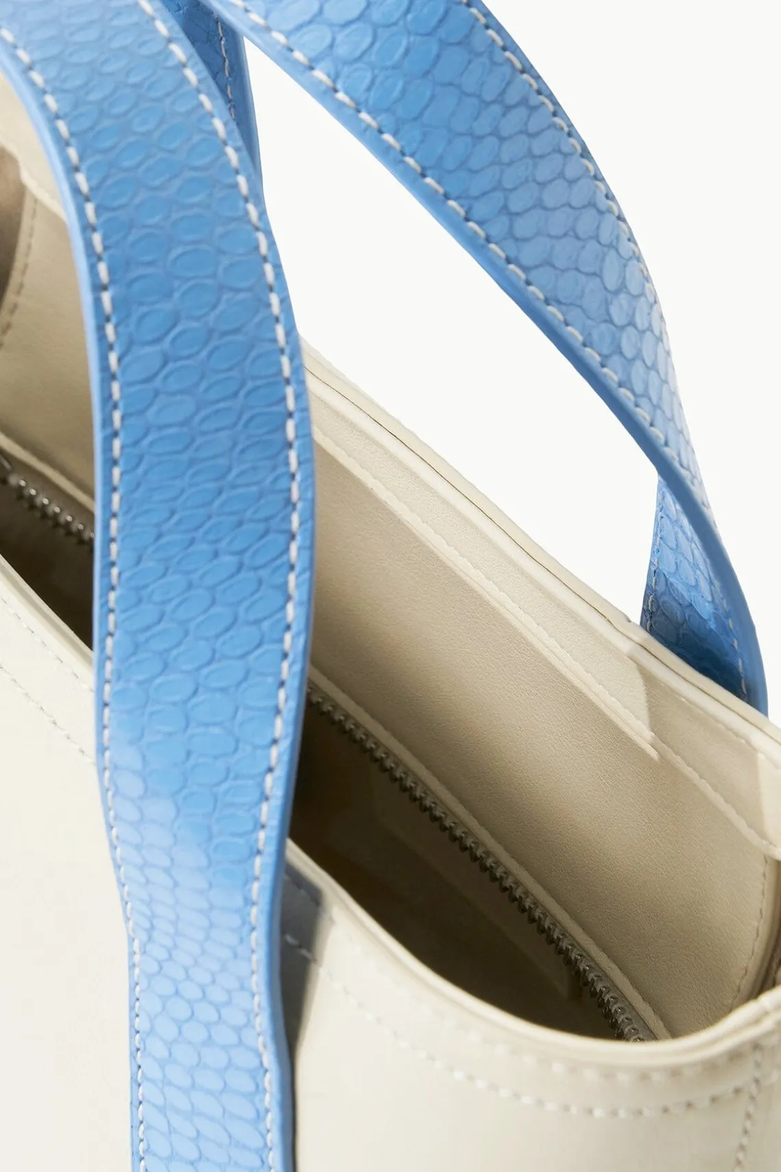 MINI ALLORA TOTE CREAM STAUD BLUE