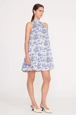 MINI MARLOWE DRESS BLUE TOILE