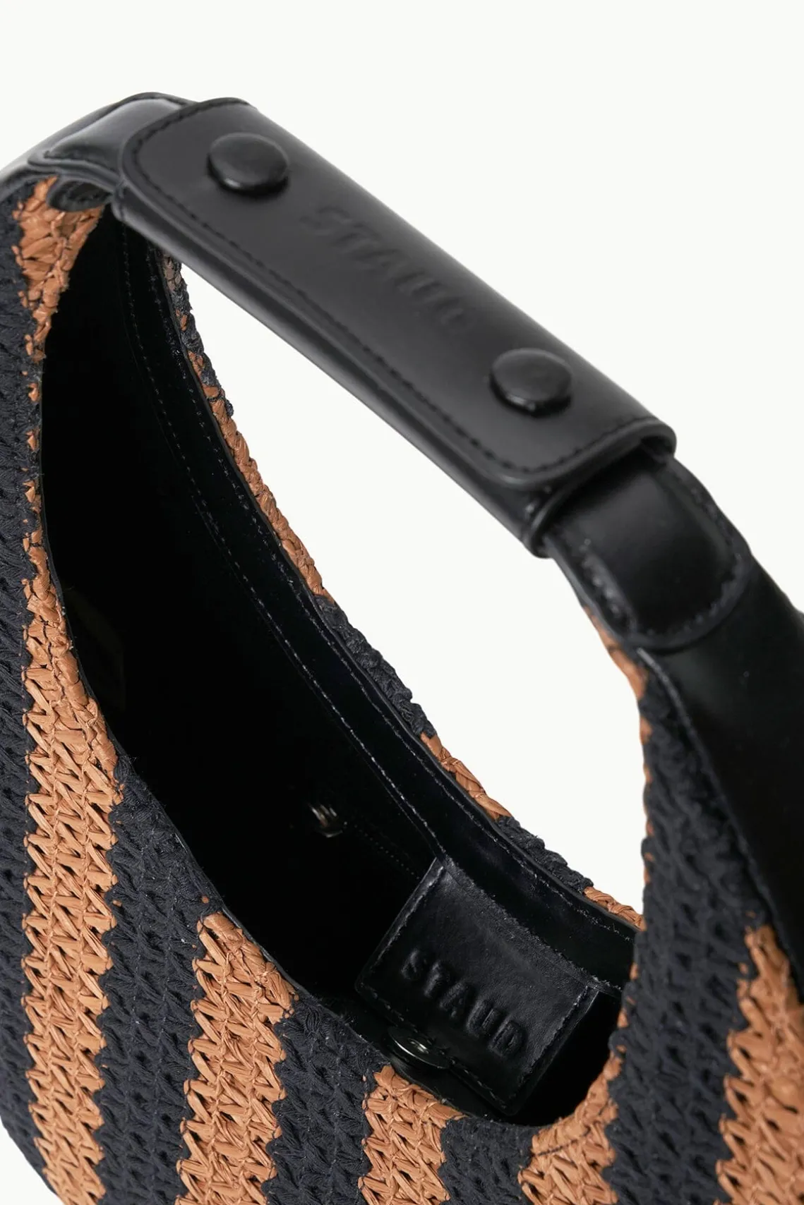 MOON BAG BLACK TAN SEASHORE STRIPE