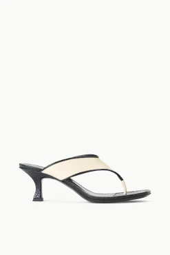 NATALIA THONG SANDAL CREAM BLACK