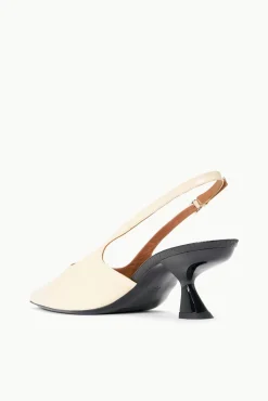 NEVE SLINGBACK HEEL CREAM BLACK