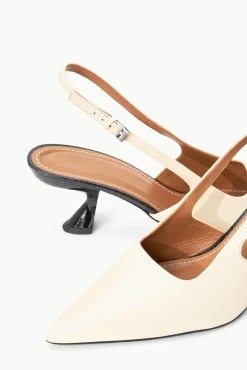 NEVE SLINGBACK HEEL CREAM BLACK