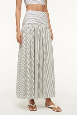 PROCIDA SKIRT  IVORY MICRO STRIPE