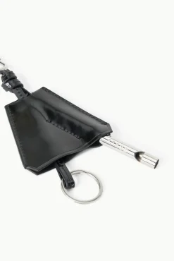 SAFETY WHISTLE KEY FOB BLACK