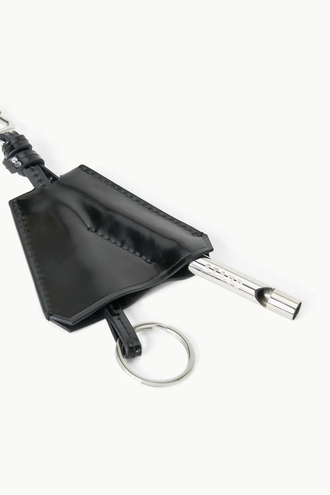 SAFETY WHISTLE KEY FOB BLACK