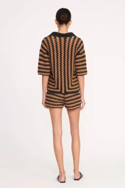 SAMARA SHORT BLACK TAN SEASHORE STRIPE