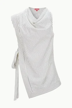 SAWYER TOP IVORY MICRO STRIPE