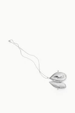 SHELL PILL CASE NECKLACE SILVER